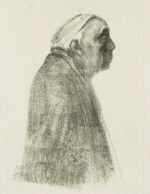 Print by Käthe Kollwitz: Selbstbildnis im Profil nach rechts [Self-portrait in profil, represented by Childs Gallery