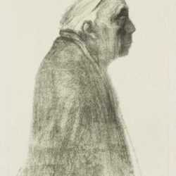 Print by Käthe Kollwitz: Selbstbildnis im Profil nach rechts [Self-portrait in profil, represented by Childs Gallery
