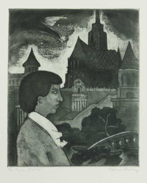 Print by Kalmen Kubinyi: The Fisher's Bastion, represented by Childs Gallery