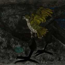 Collage By Karl Zerbe: Kingbird And Raven At Childs Gallery