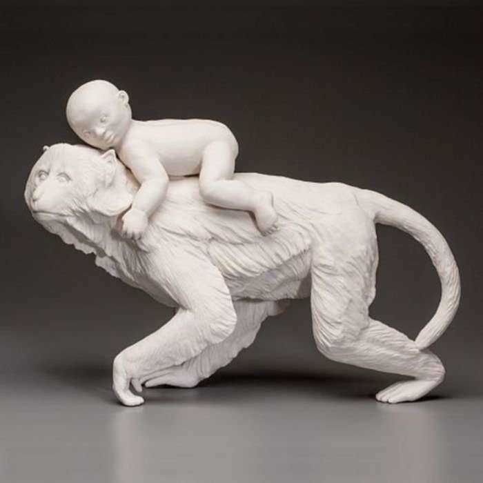 Sculpture by Kate MacDowell: Nursmaid 3, represented by Childs Gallery