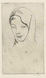 Print by Kenneth Hayes Miller: Girl in Shawl, available at Childs Gallery, Boston