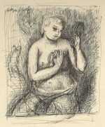 Drawing by Kenneth Hayes Miller: [Nude Woman Gazing into Mirror], represented by Childs Gallery