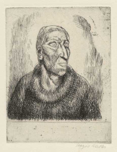 Print by Kenneth Hayes Miller: Monk, represented by Childs Gallery