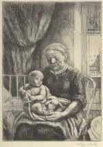 Print by Kenneth Hayes Miller: Nurse and Child, represented by Childs Gallery