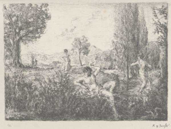 Print by Ker Xavier Roussel: Pastorale, represented by Childs Gallery