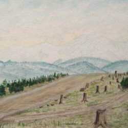 Watercolor by L. Galline: La Plata Colorado (near Mesa Verde, National Park, Colorado), represented by Childs Gallery