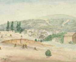 Watercolor by L. Galline: La Plata N. Mexico (near Mesa Verde, National Park, Colorado, represented by Childs Gallery