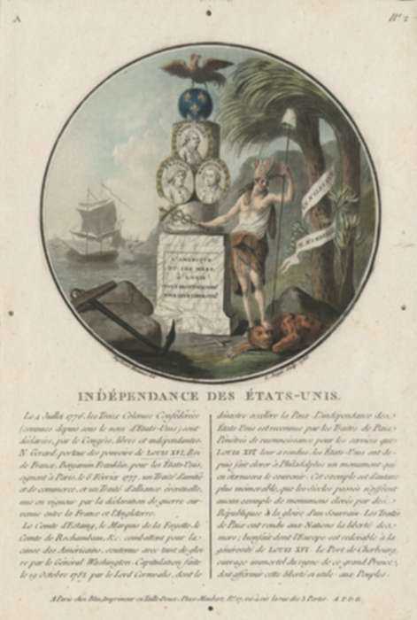 Print by L. Roger: Independence Des Etats-Unis [after Jean Duplessi-Bertaux, Fr, represented by Childs Gallery