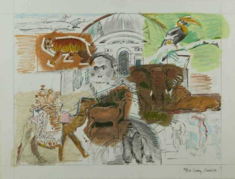 Print by Larry Rivers: Bronx Zoo, represented by Childs Gallery