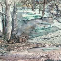Painting by Laurence Sisson: Tide and Snow, represented by Childs Gallery