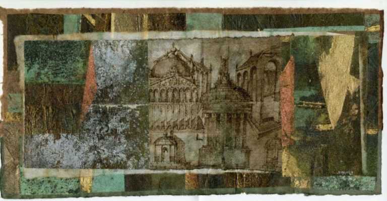 Mixed media by Laurent Hours: Untitled, from the series: Architecture, Golden, (I), represented by Childs Gallery