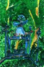 Mixed media by Lee Essex Doyle: Study for Garden Throne, represented by Childs Gallery