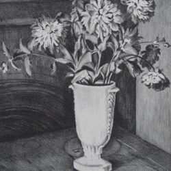 Print by Lee Hager: Vase with Flowers, represented by Childs Gallery