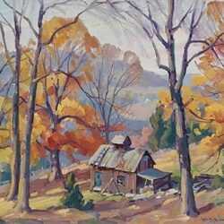 Painting By Leo Blake: New England Autumn At Childs Gallery