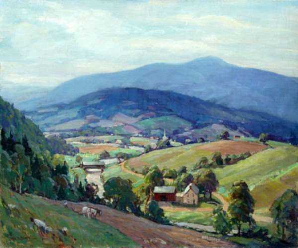 Painting by Leo Blake: New England Hills, represented by Childs Gallery