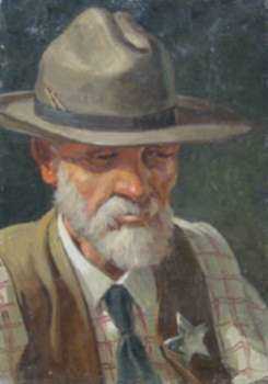 Painting by Leo Blake: The Sheriff, represented by Childs Gallery