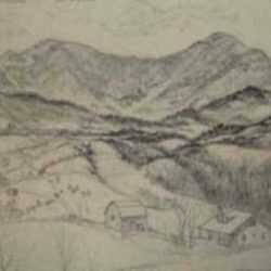 Drawing by Leo Meissner: [Mountain Farm, North Carolina], represented by Childs Gallery