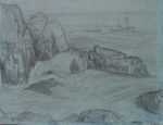 Drawing by Leo Meissner: Seiner off Monhegan, represented by Childs Gallery