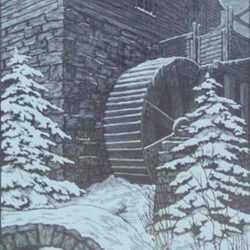 Print by Leo Meissner: Snowed In, represented by Childs Gallery