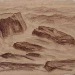 Drawing by Leo Meissner: Surf Study, Monhegan, represented by Childs Gallery