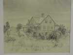 Drawing by Leo Meissner: The Red House, Monhegan [Maine], represented by Childs Gallery
