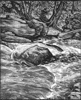 Print by Leo Meissner: Trout Riffle, represented by Childs Gallery