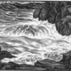 Print by Leo Meissner: White Water, represented by Childs Gallery
