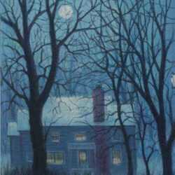 Drawing by Leo Meissner: Winter Moon, represented by Childs Gallery