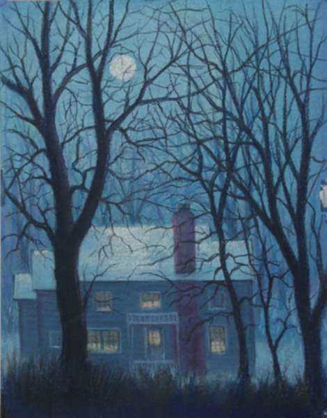 Drawing by Leo Meissner: Winter Moon, represented by Childs Gallery