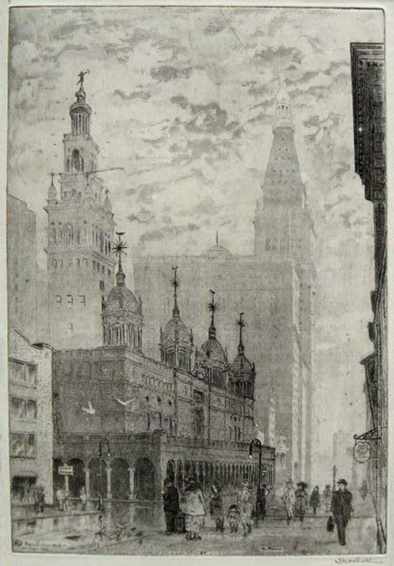 Print by Leon Dolice: Madison Square, available at Childs Gallery, Boston
