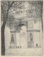 Print by Leon Dolice: Washington Arch, available at Childs Gallery, Boston
