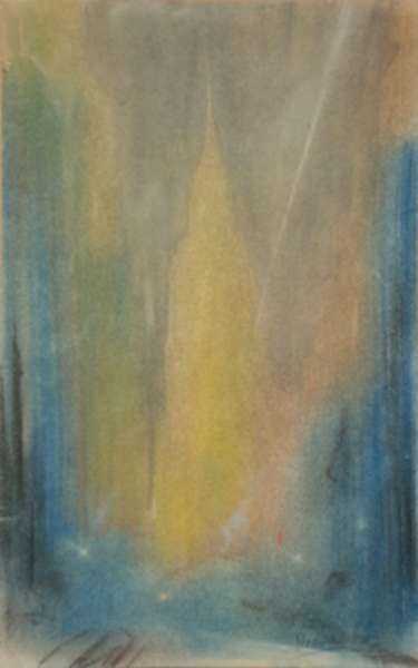 Pastel by Leon Dolice: [Manhattan Skyline I], represented by Childs Gallery