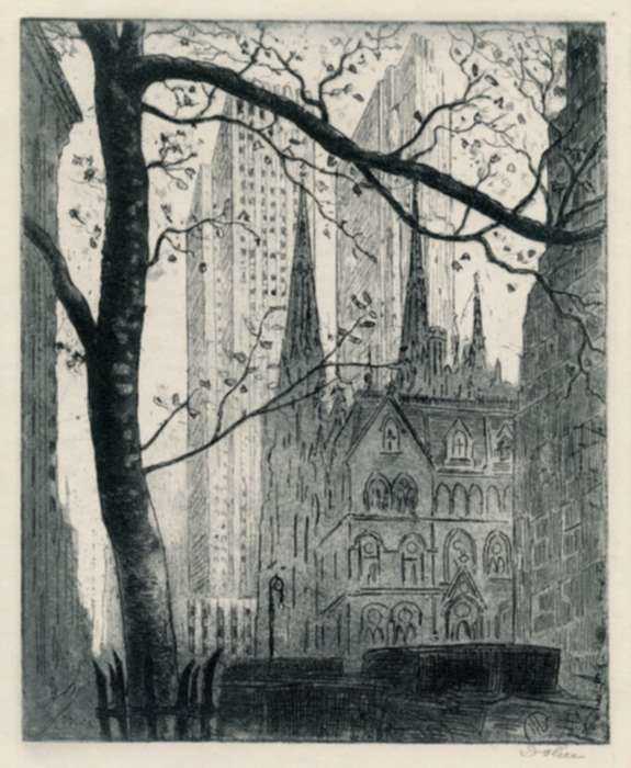 Print by Leon Dolice: [St. Patrick's], represented by Childs Gallery
