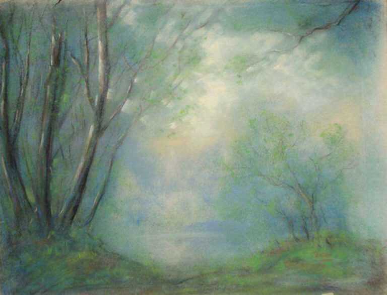 Pastel by Leon Dolice: Landscape, represented by Childs Gallery