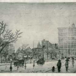 Print by Leon Dolice: Union Square, NY, represented by Childs Gallery