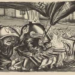 Print by Leopoldo Mendez: The Siege of Madrid in November 1936, available at Childs Gallery, Boston
