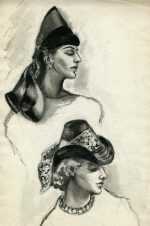 Watercolor by Letterio Calapai: [Two Women], available at Childs Gallery, Boston