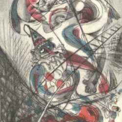 Print by Letterio Calapai: Circus I (Acrobats), represented by Childs Gallery