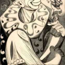 Print by Letterio Calapai: Circus IV (Clown), represented by Childs Gallery