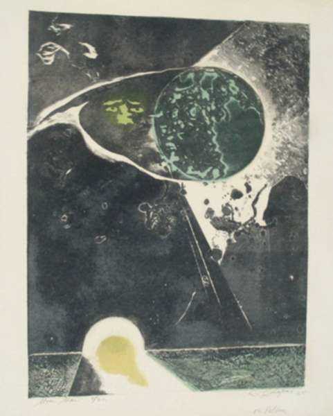 Print by Letterio Calapai: Moon Man, represented by Childs Gallery