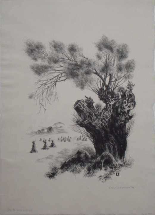 Print by Louis Lozowick: Old Willow, represented by Childs Gallery