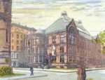 Print by Louis Novak: The Old Alma Mater, represented by Childs Gallery