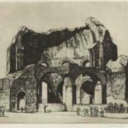 Print by Louis Rosenberg: Temple of Minerva Medica, Rome, represented by Childs Gallery