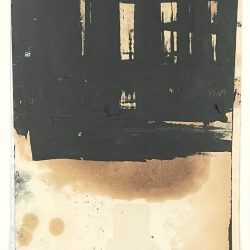 Collage by Louise Fishman: [Abstract collage with black paint], available at Childs Gallery, Boston