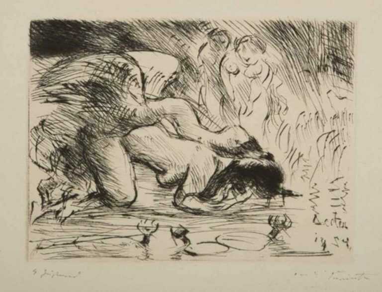 Print by Lovis Corinth: Leda mit dem Schwan (Leda and the Swan), represented by Childs Gallery