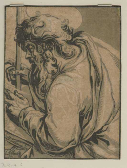 Print by Ludolph Büsinck: St. James the Greater, from the series "Christ and the Apost, represented by Childs Gallery