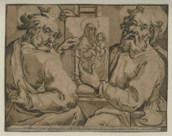 Print by Ludolph Büsinck: The Evangelists Mark and Luke, after Lalleman, represented by Childs Gallery