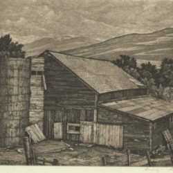 Print by Luigi Lucioni: Vermont Survival, represented by Childs Gallery