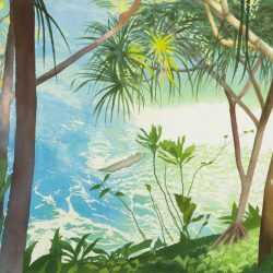 Watercolor By Manoa Rainforest Xxxii: Hala And Wave 2: Manoa Rainforest Xxxii: Hala And Wave 2 At Childs Gallery